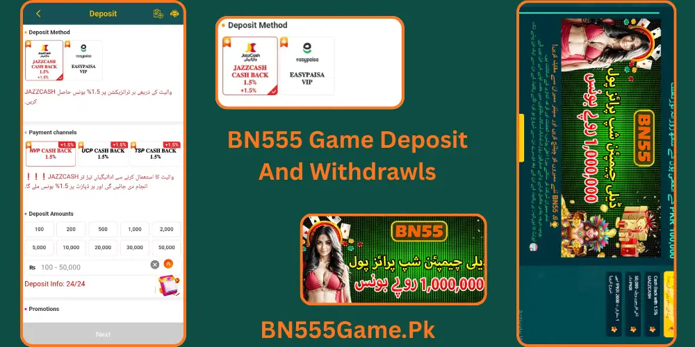 Bn555 Game Deposit And withdraw
